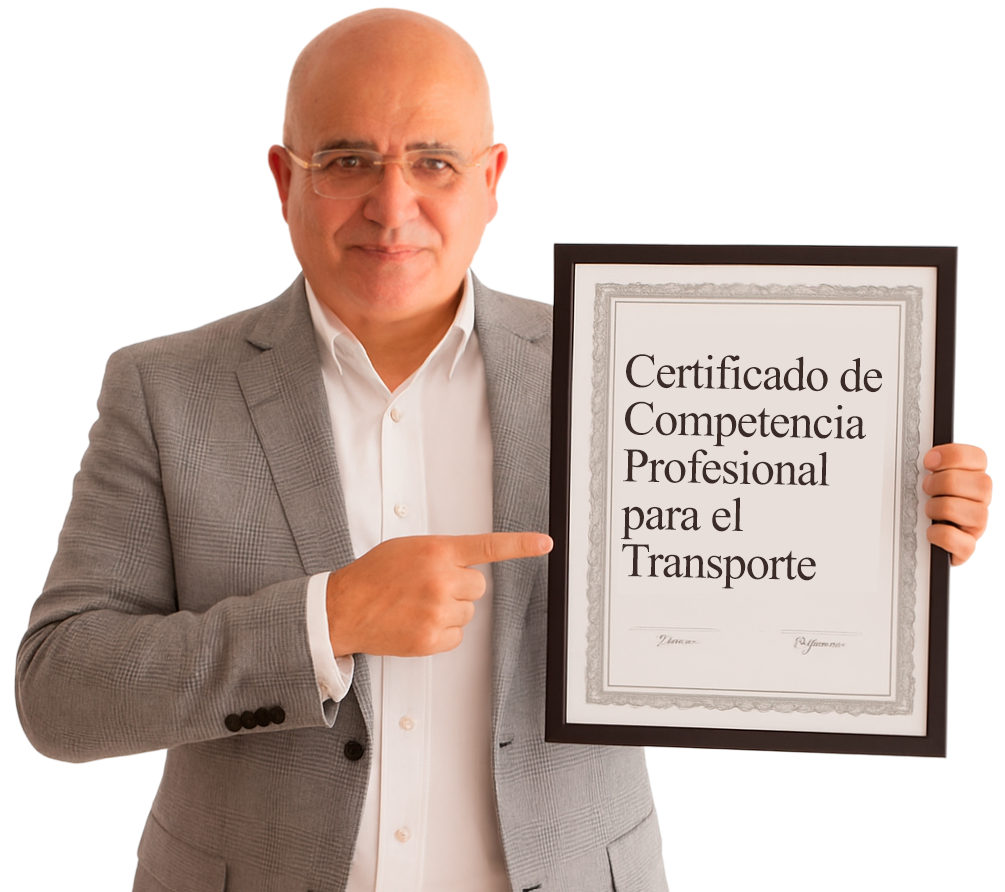 Baldo señalando certificado